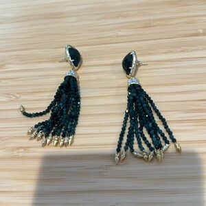 Kendra Scott earrings - Gold with emerald green stones